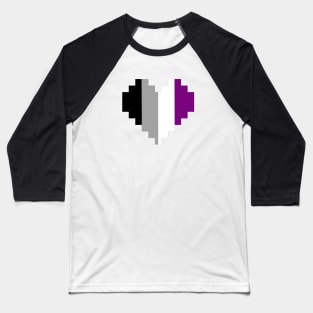 Asexual 8-bit heart Baseball T-Shirt